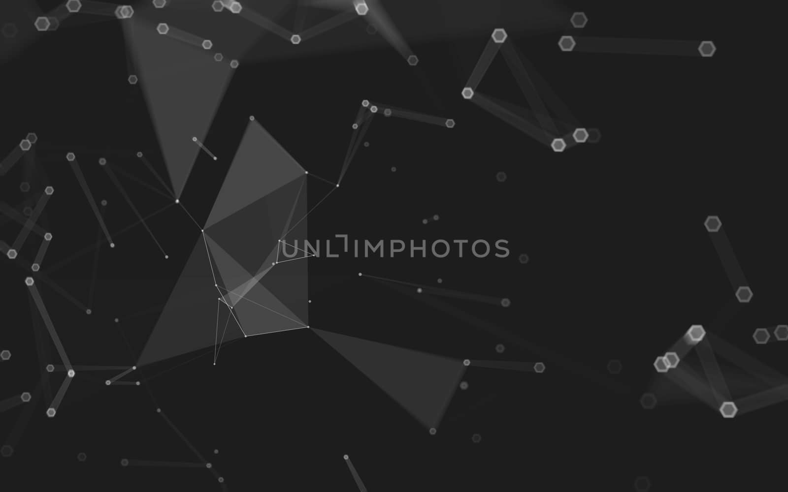 Abstract polygonal space low poly dark background with connecting dots and lines. Connection structure. 3d rendering