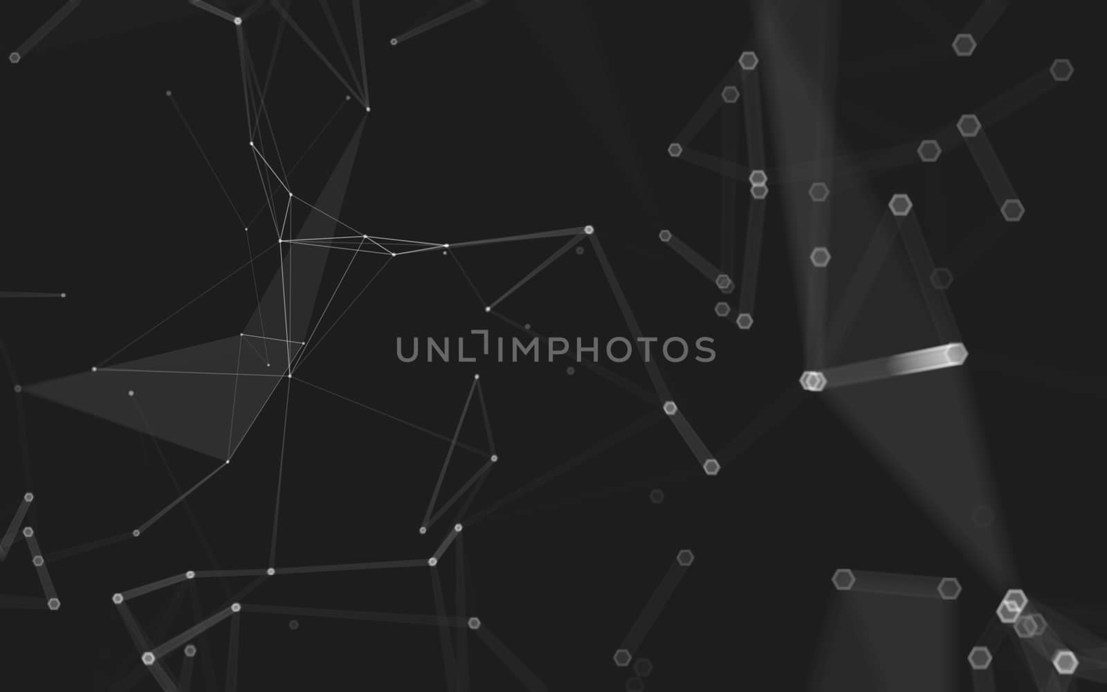 Abstract polygonal space low poly dark background, 3d rendering by teerawit