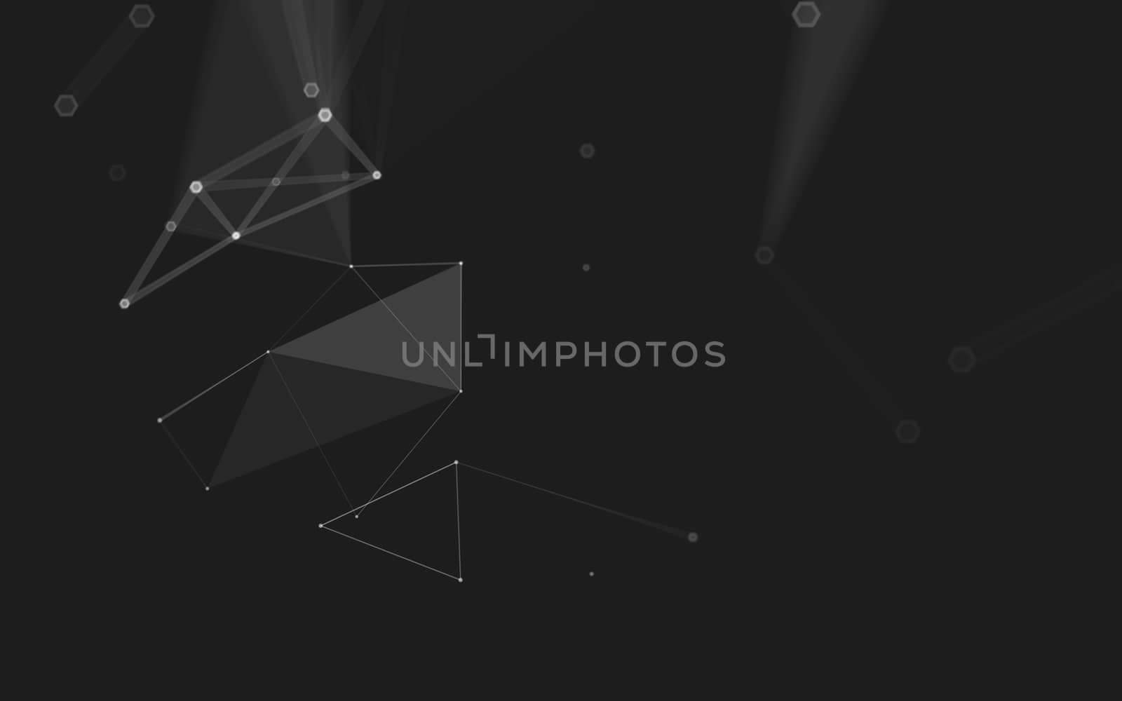 Abstract polygonal space low poly dark background with connecting dots and lines. Connection structure. 3d rendering