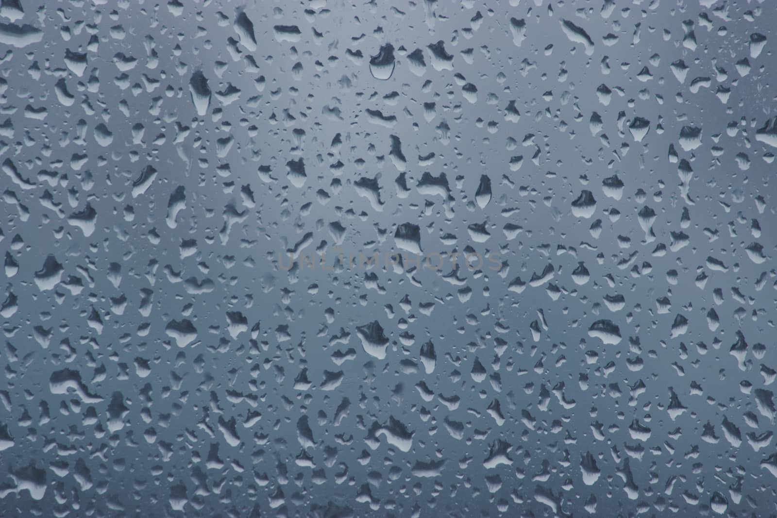 rain, water drops on the window, blue