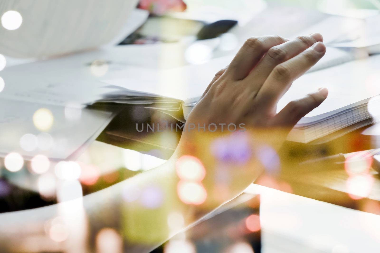 Work hard, business women working at her desk