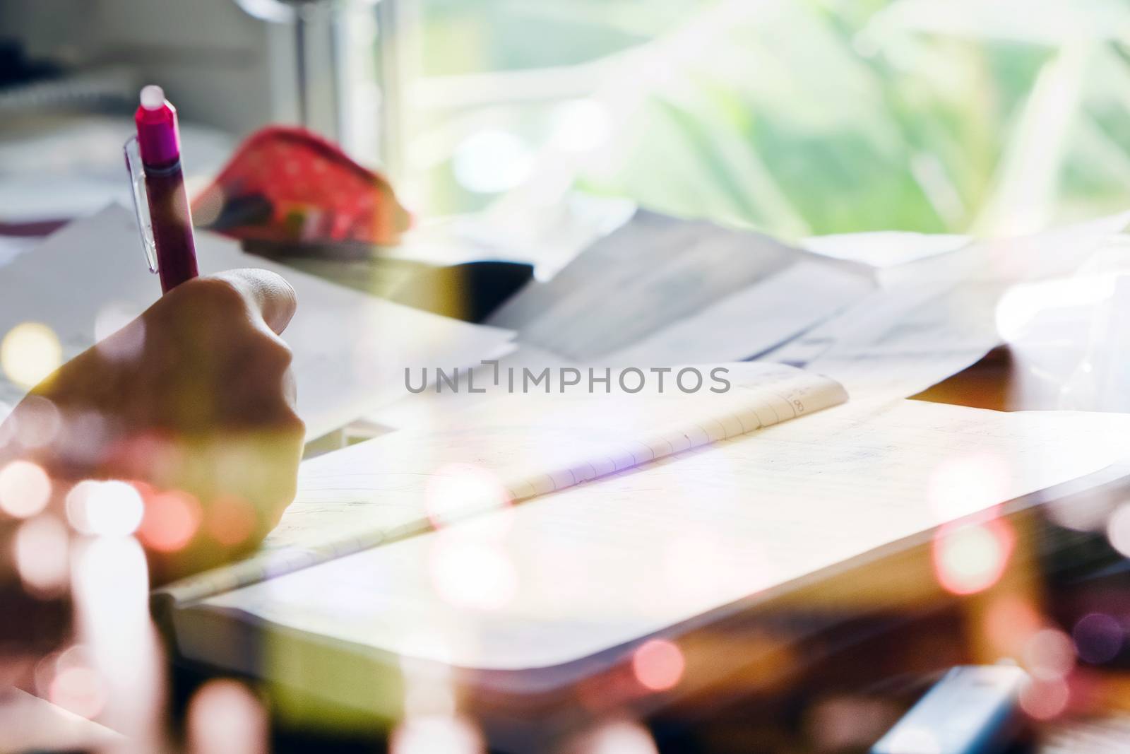 Work hard, business women working at her desk
