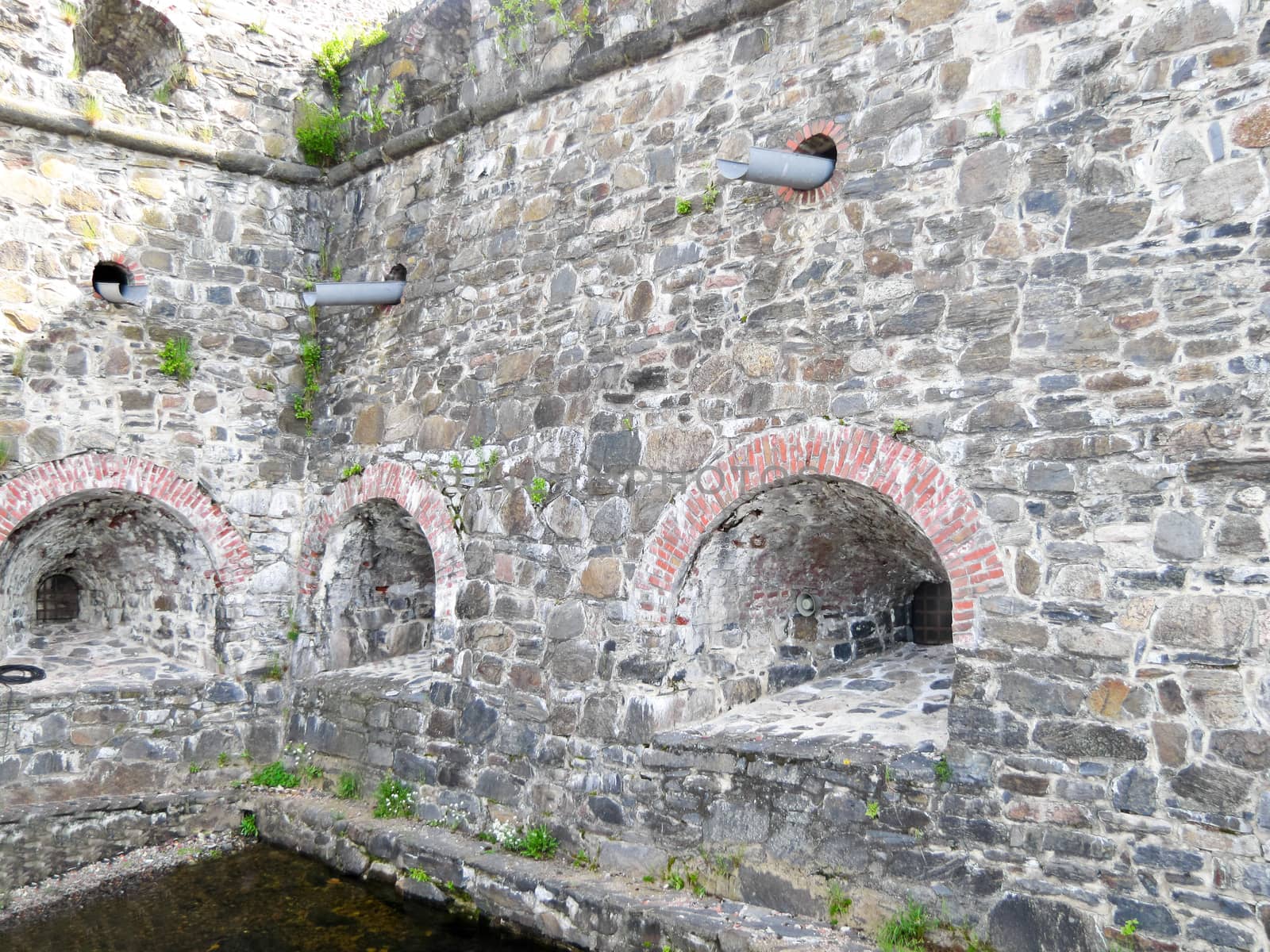 individual elements of an old stone castle