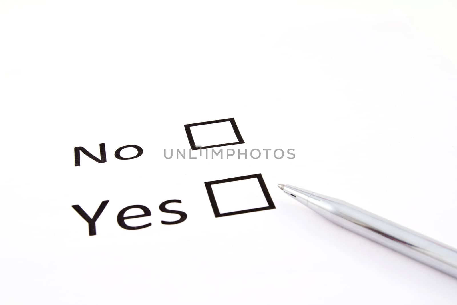 Check boxes and pen isolated on the white 