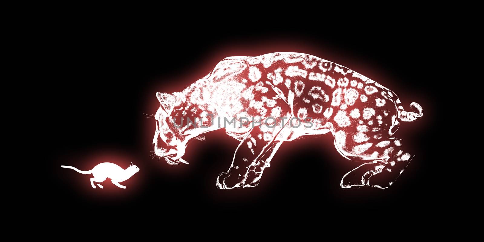 Determination Concept with Cat and Sabretooth Tiger Art