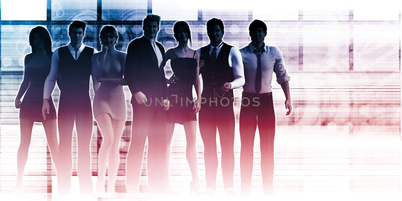 Business Team Standing with Leader in Front as a Concept