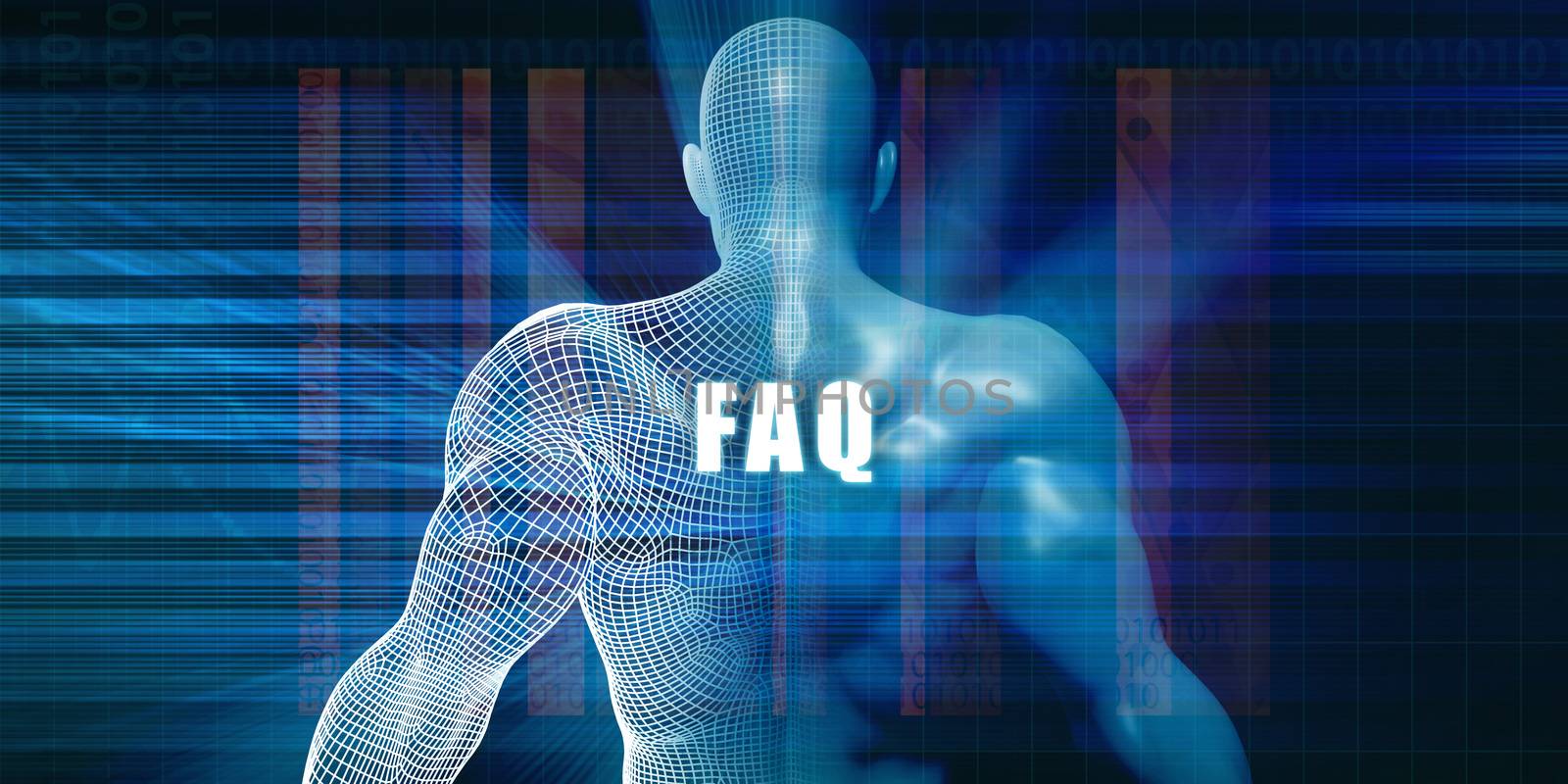 Faq as a Futuristic Concept Abstract Background