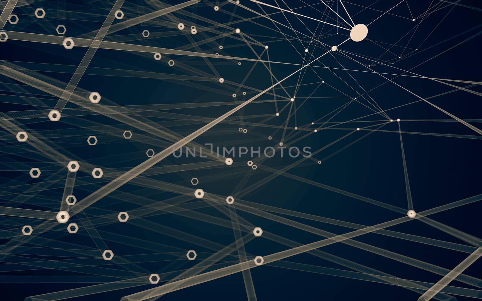 Abstract polygonal space low poly dark background, 3d rendering by teerawit