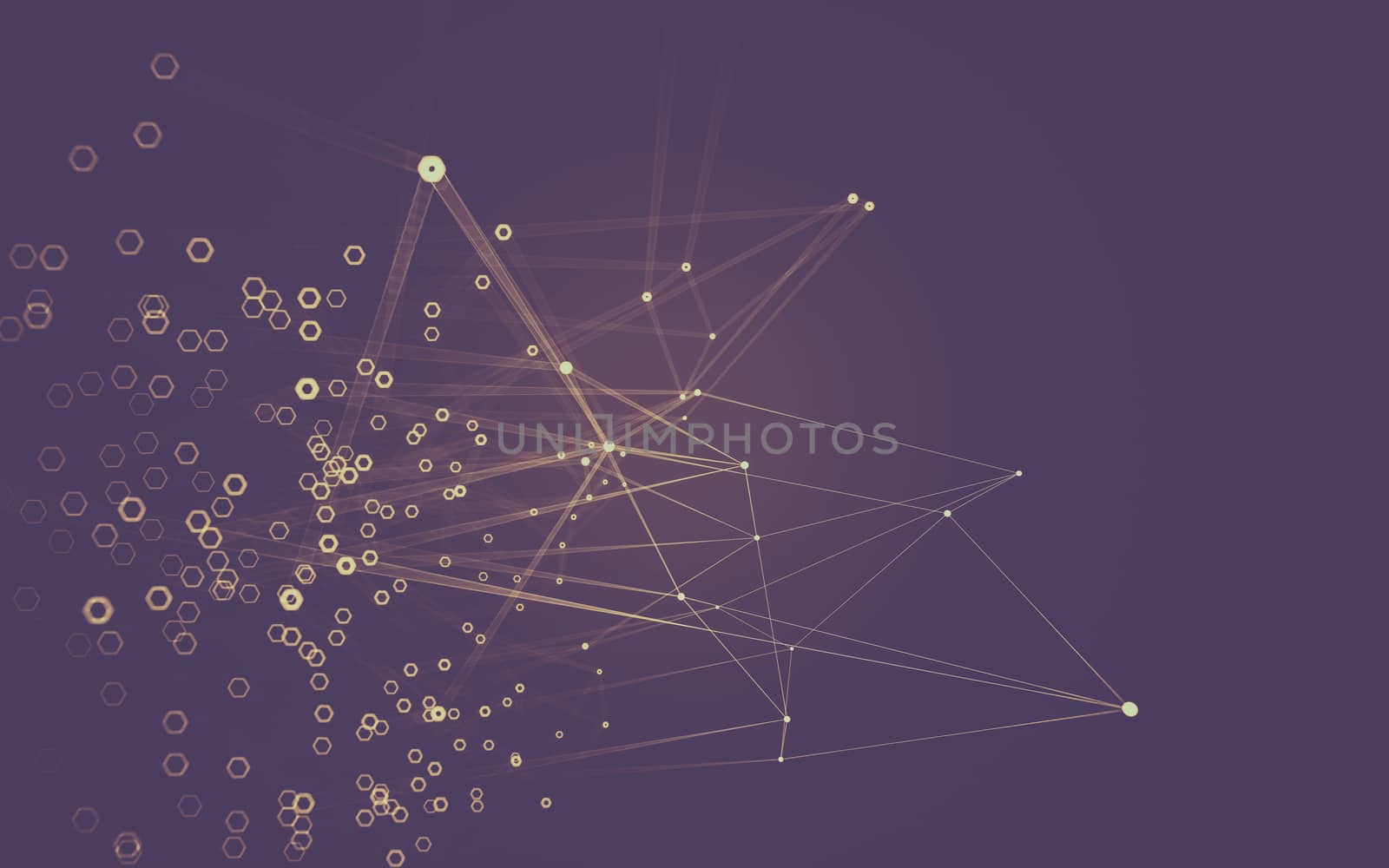 Abstract polygonal space low poly dark background with connecting dots and lines. Connection structure. 3d rendering