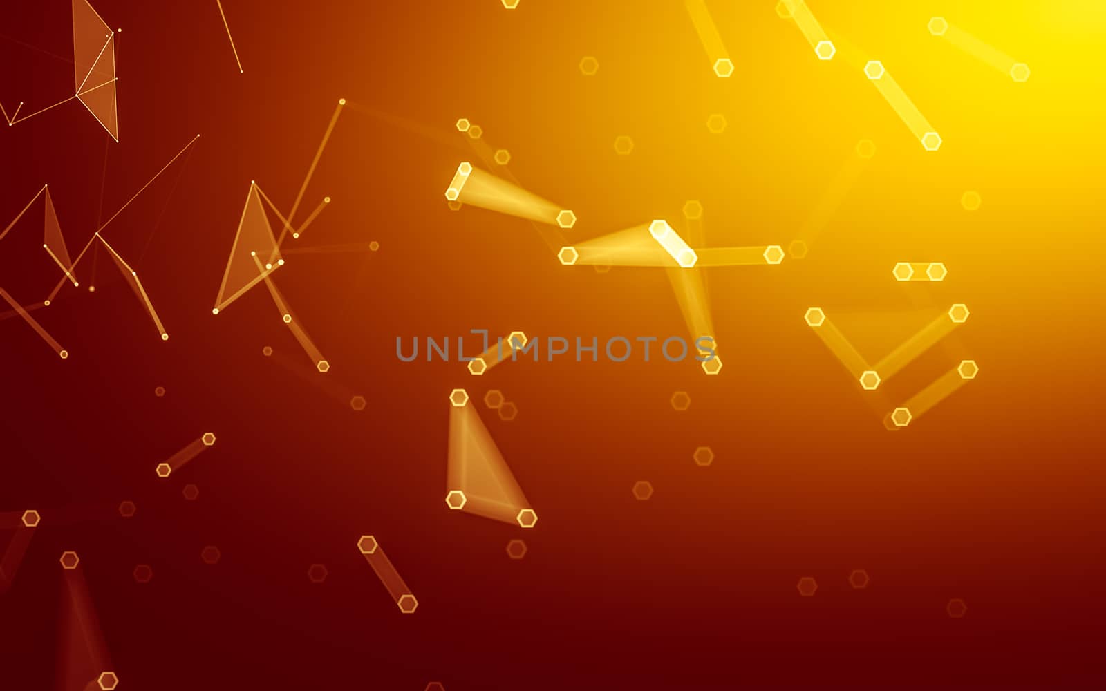 Abstract polygonal space low poly dark background, 3d rendering by teerawit