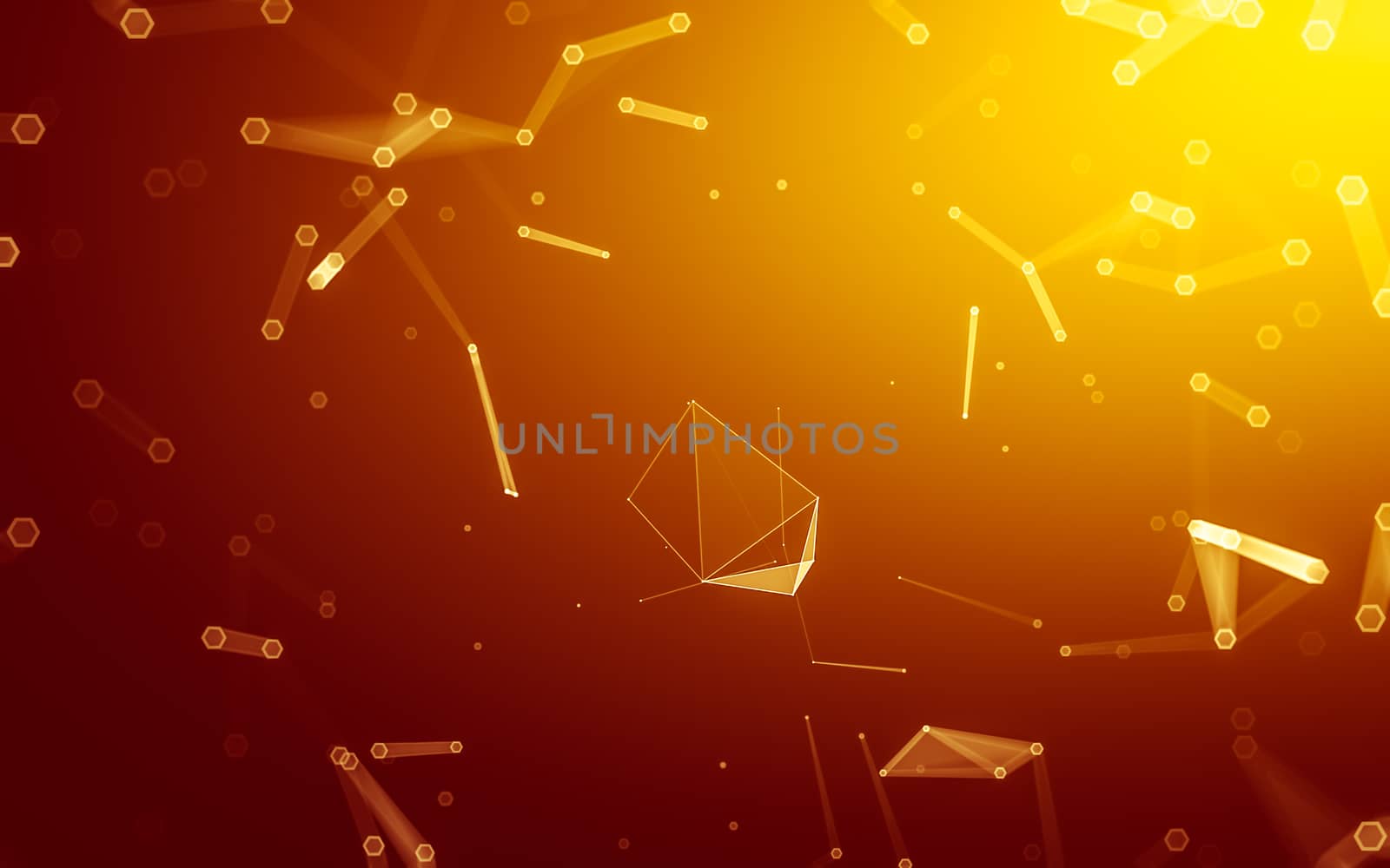 Abstract polygonal space low poly dark background with connecting dots and lines. Connection structure. 3d rendering