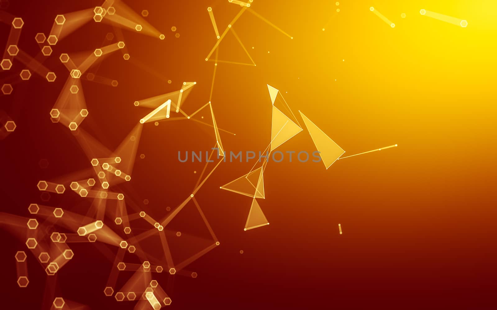 Abstract polygonal space low poly dark background, 3d rendering by teerawit