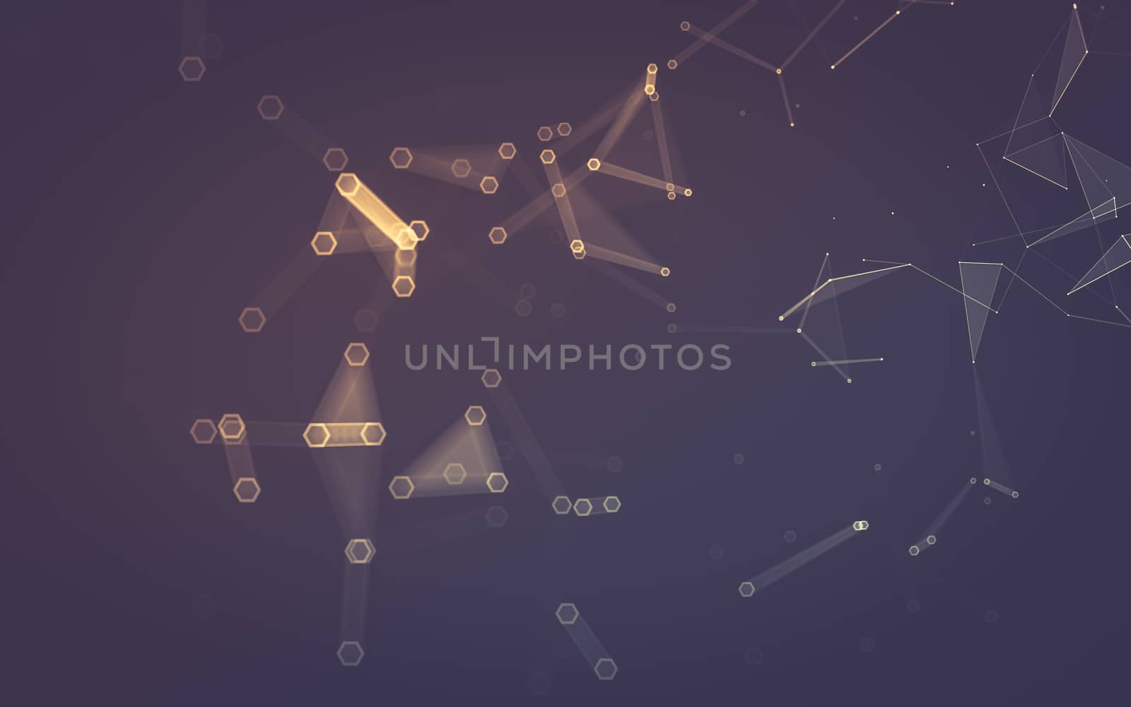 Abstract polygonal space low poly dark background, 3d rendering by teerawit