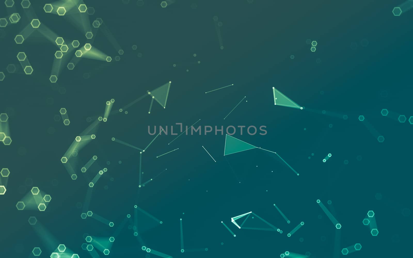 Abstract polygonal space low poly dark background with connecting dots and lines. Connection structure. 3d rendering