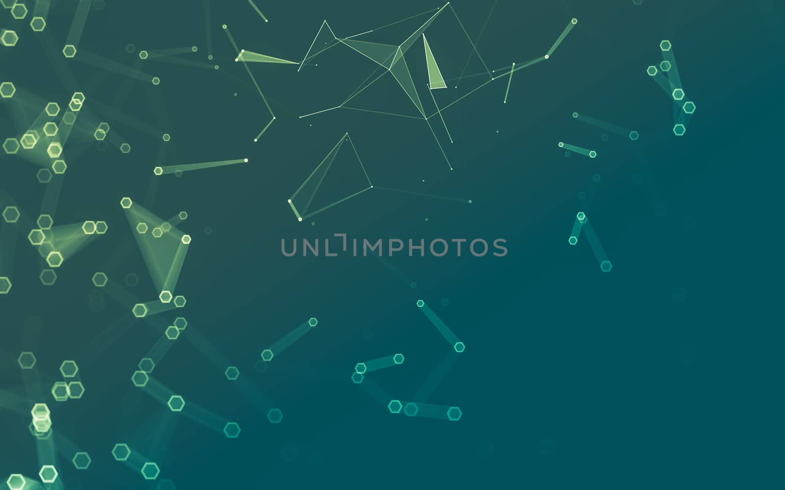 Abstract polygonal space low poly dark background with connecting dots and lines. Connection structure. 3d rendering