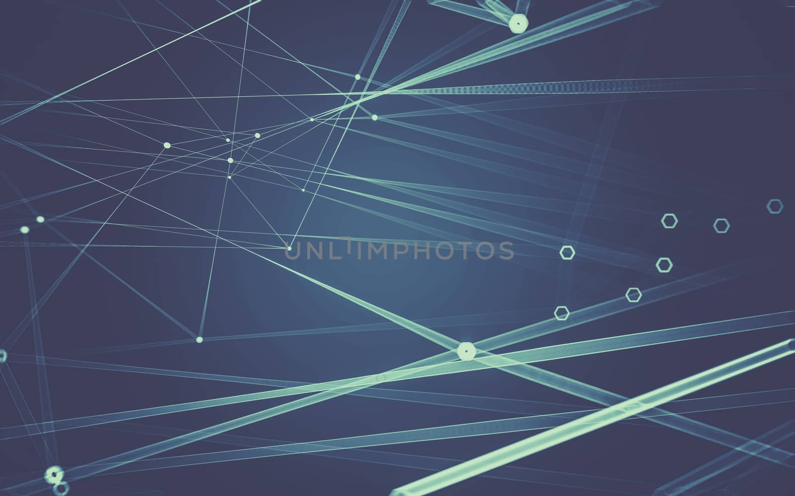 Abstract polygonal space low poly dark background with connecting dots and lines. Connection structure. 3d rendering