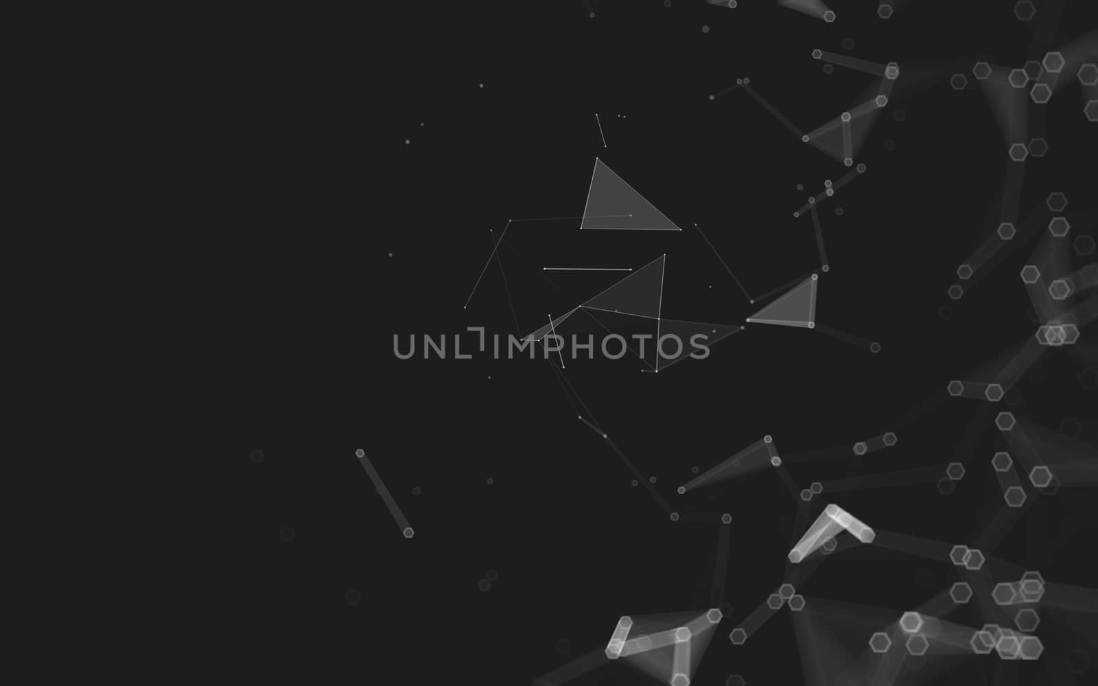 Abstract polygonal space low poly dark background, 3d rendering by teerawit