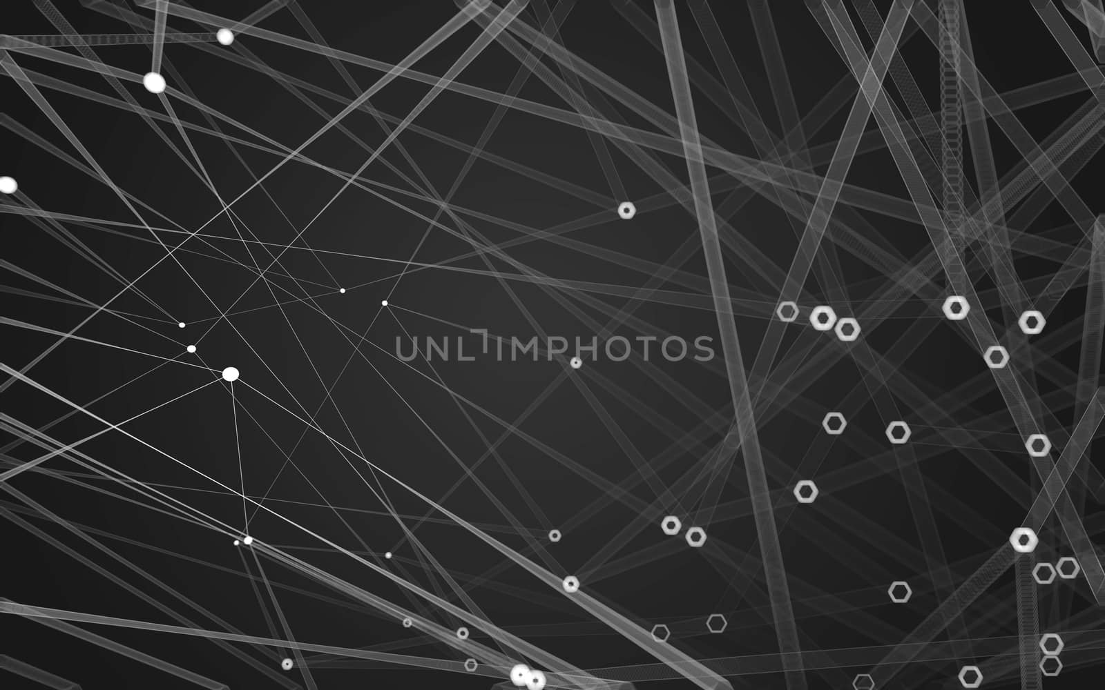 Abstract polygonal space low poly dark background, 3d rendering by teerawit