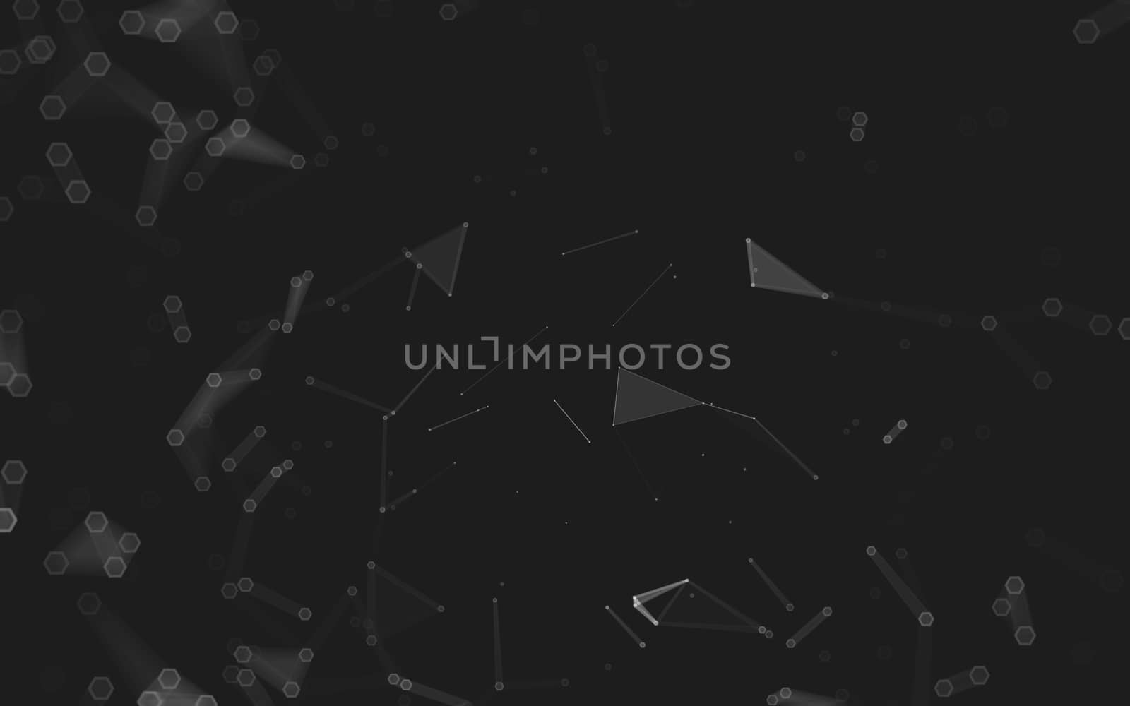 Abstract polygonal space low poly dark background, 3d rendering by teerawit