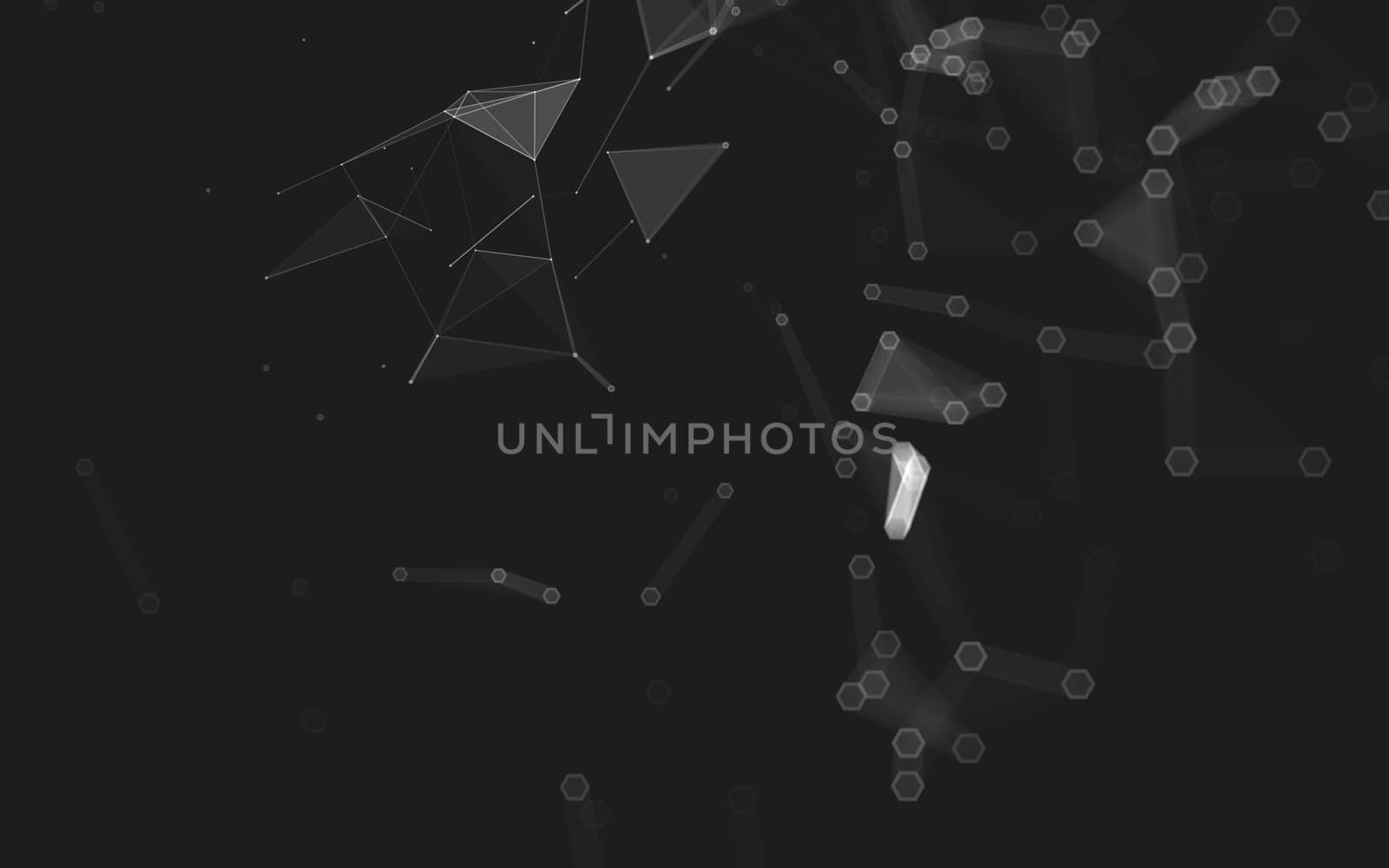 Abstract polygonal space low poly dark background with connecting dots and lines. Connection structure. 3d rendering