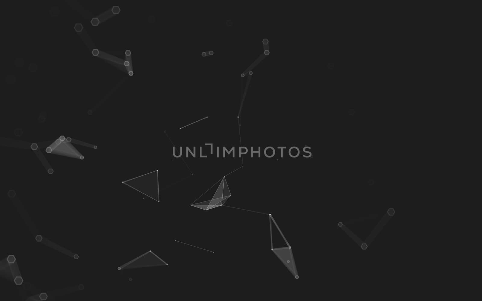 Abstract polygonal space low poly dark background with connecting dots and lines. Connection structure. 3d rendering