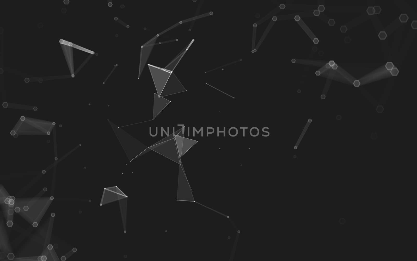 Abstract polygonal space low poly dark background with connecting dots and lines. Connection structure. 3d rendering