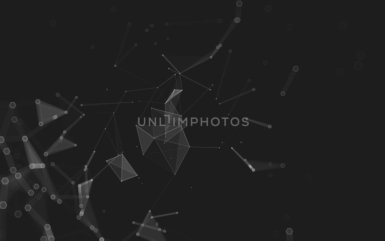 Abstract polygonal space low poly dark background with connecting dots and lines. Connection structure. 3d rendering