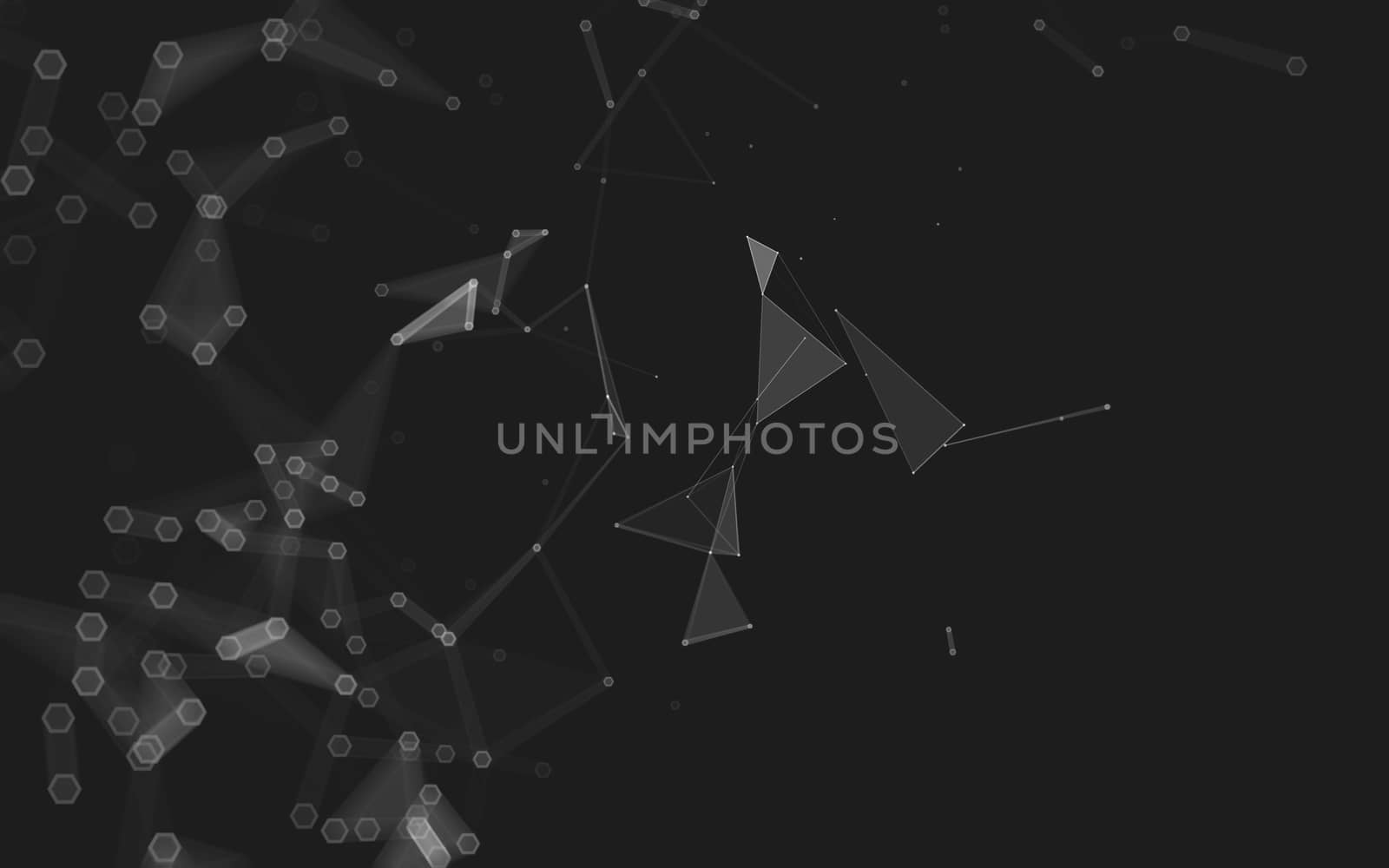 Abstract polygonal space low poly dark background, 3d rendering by teerawit