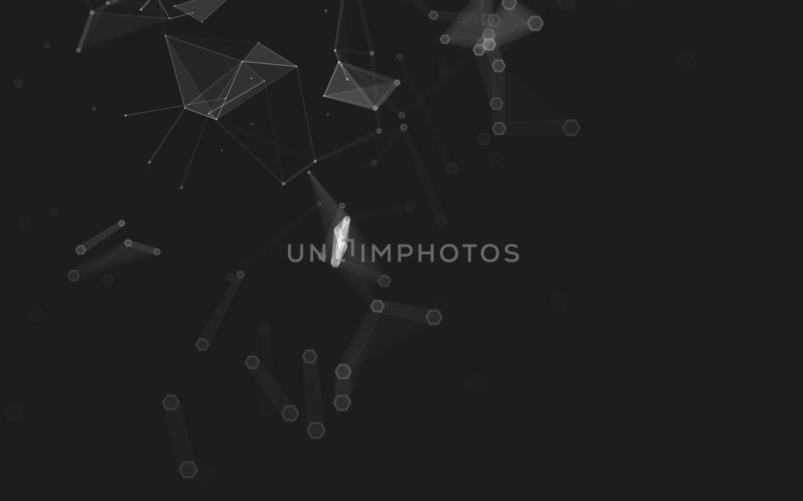 Abstract polygonal space low poly dark background with connecting dots and lines. Connection structure. 3d rendering