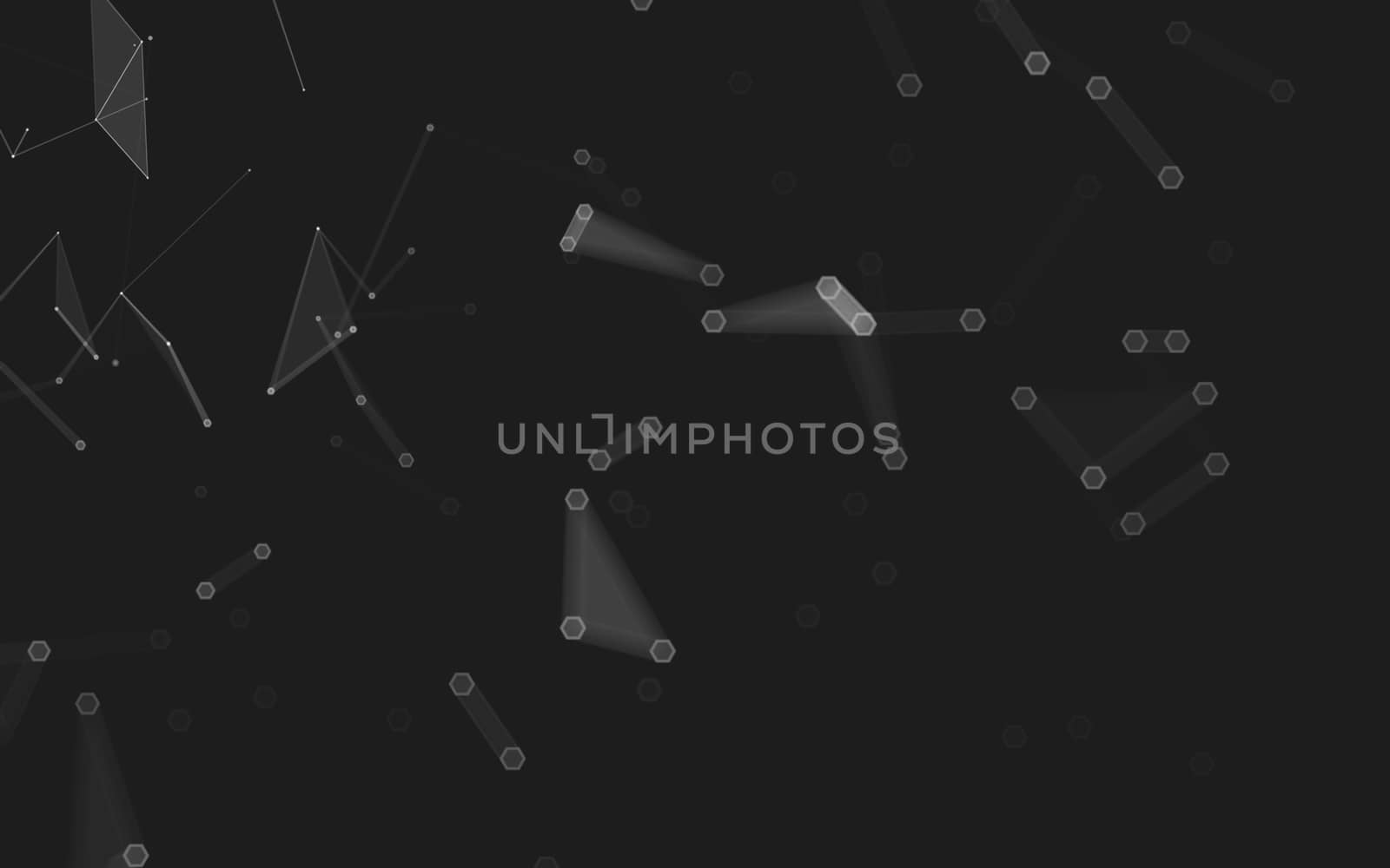 Abstract polygonal space low poly dark background with connecting dots and lines. Connection structure. 3d rendering