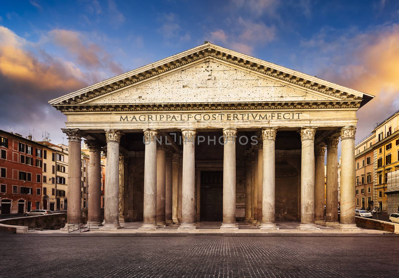Famous Pantheon monument in Rome, Latium, Italy