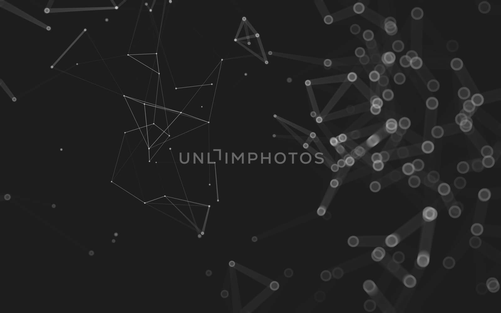 Abstract polygonal space low poly dark background with connecting dots and lines. Connection structure. 3d rendering