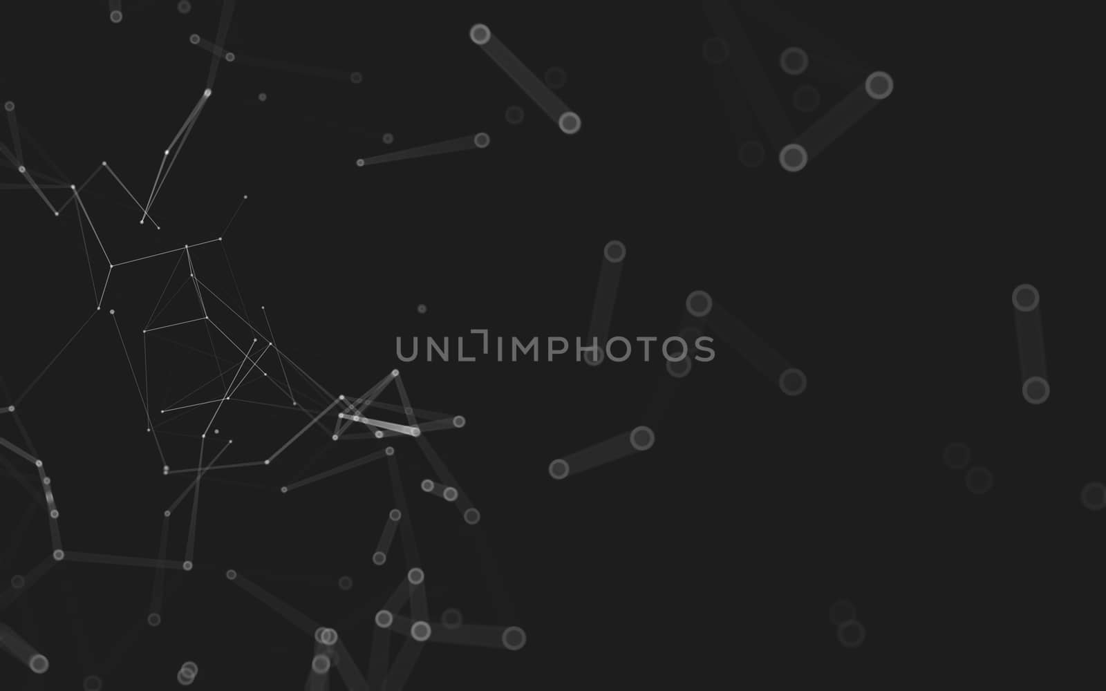 Abstract polygonal space low poly dark background with connecting dots and lines. Connection structure. 3d rendering