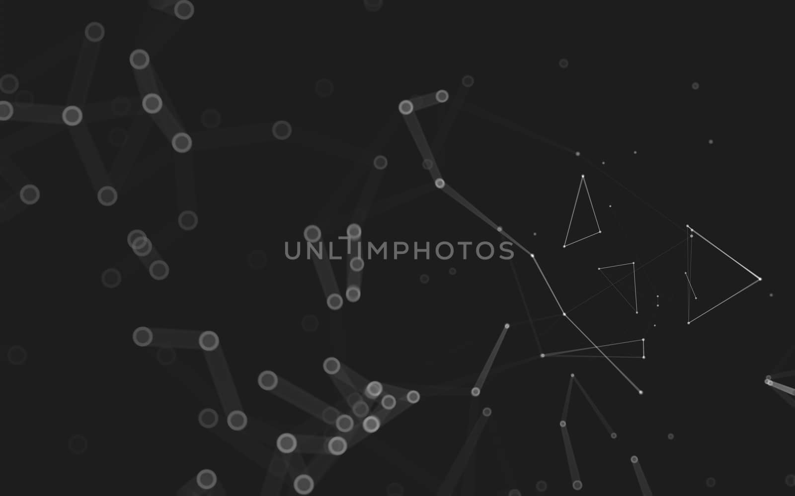 Abstract polygonal space low poly dark background, 3d rendering by teerawit