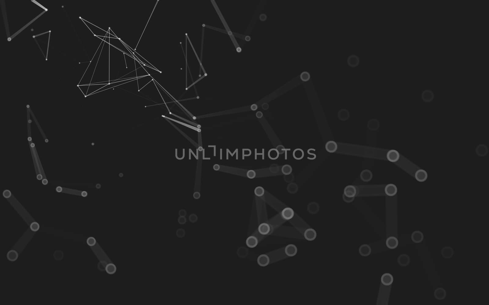 Abstract polygonal space low poly dark background, 3d rendering by teerawit