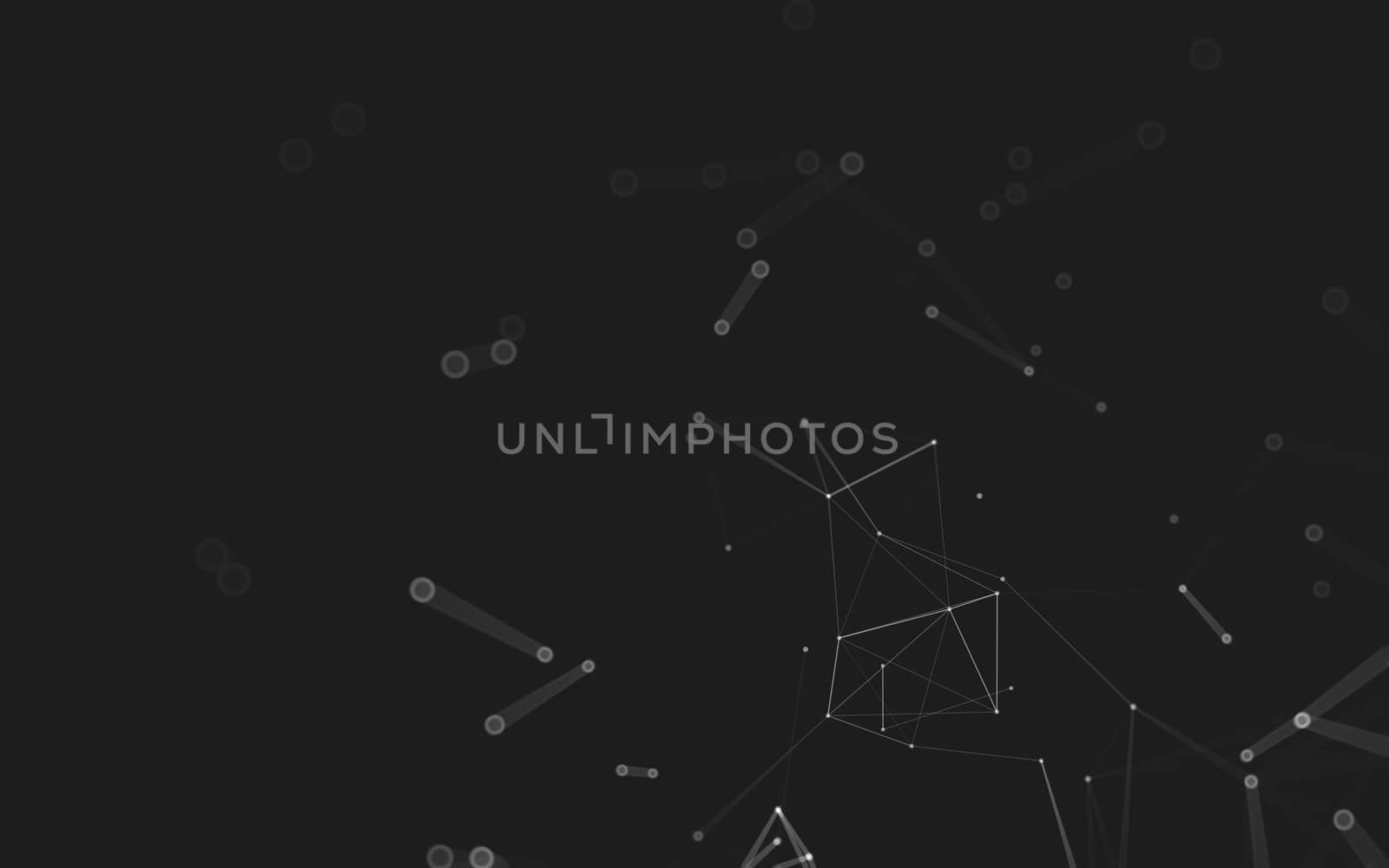 Abstract polygonal space low poly dark background with connecting dots and lines. Connection structure. 3d rendering