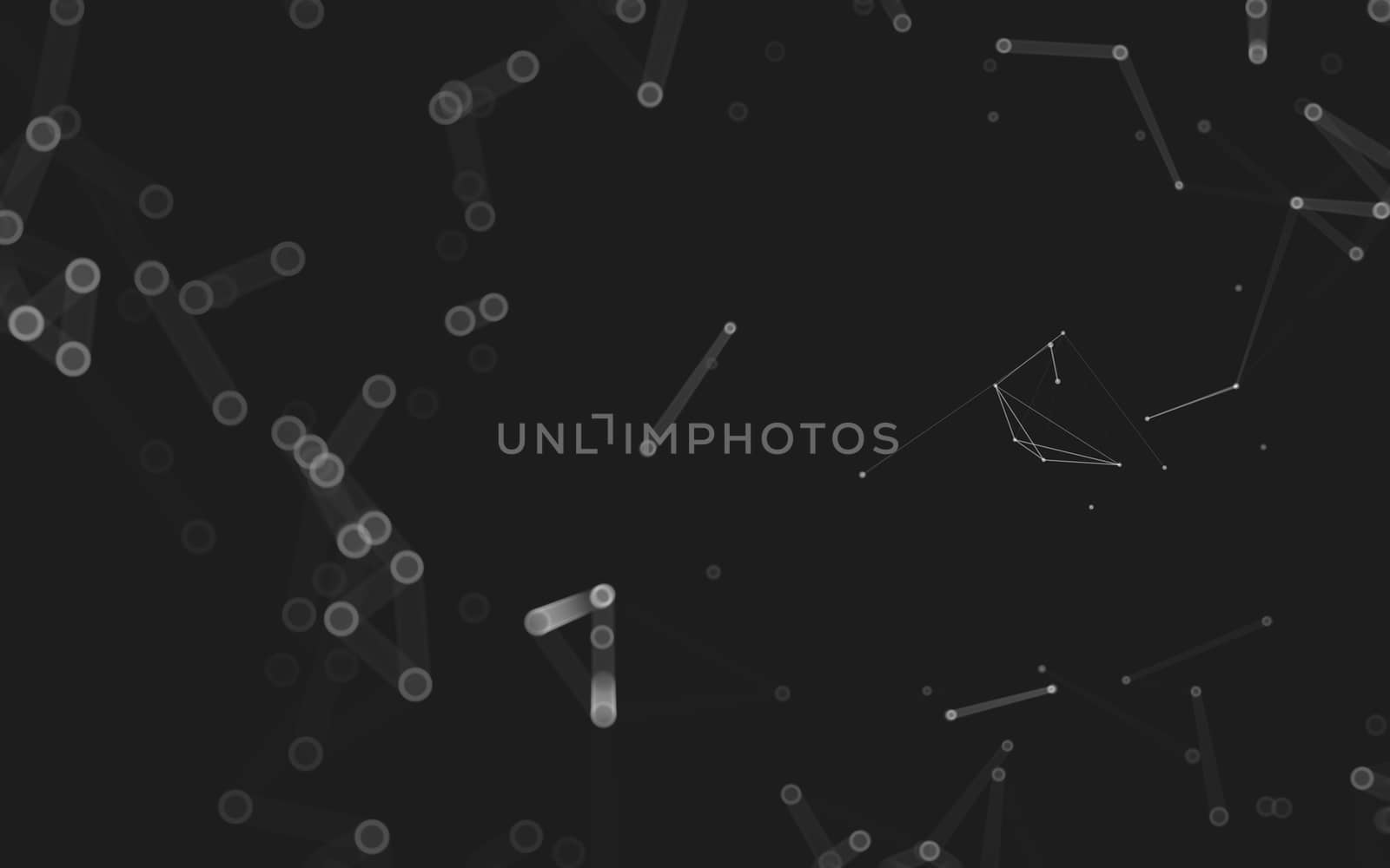 Abstract polygonal space low poly dark background with connecting dots and lines. Connection structure. 3d rendering