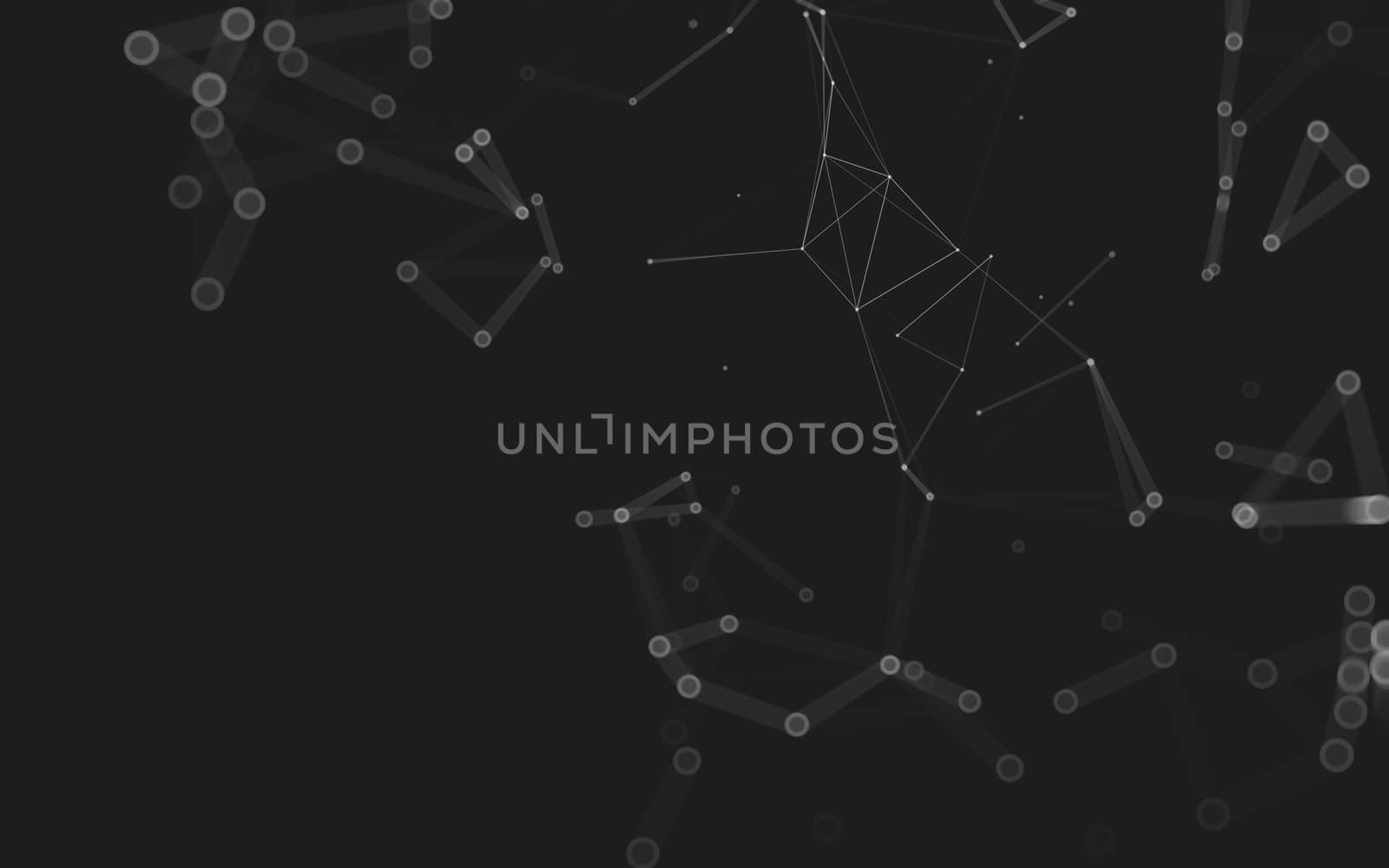 Abstract polygonal space low poly dark background with connecting dots and lines. Connection structure. 3d rendering