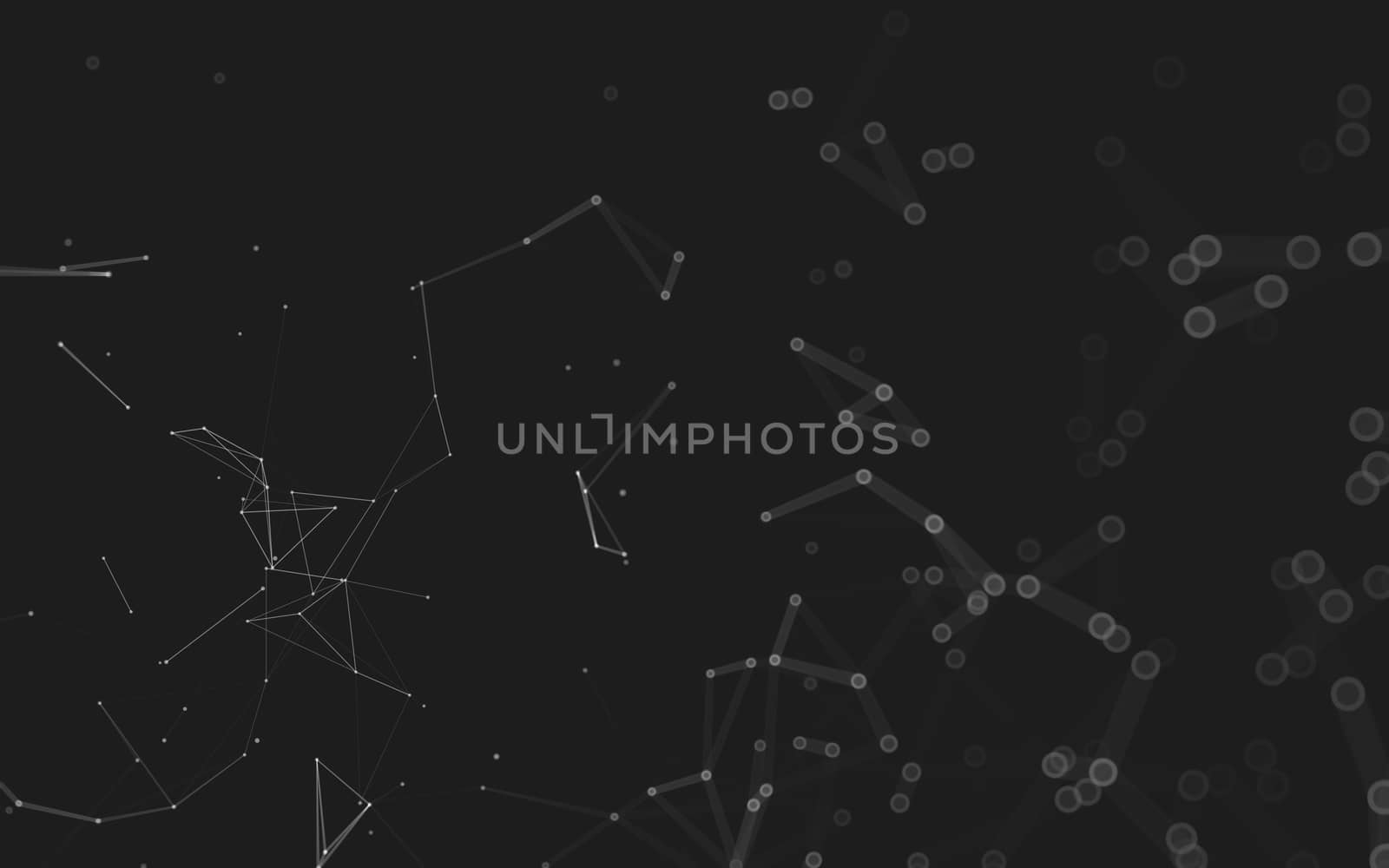 Abstract polygonal space low poly dark background with connecting dots and lines. Connection structure. 3d rendering