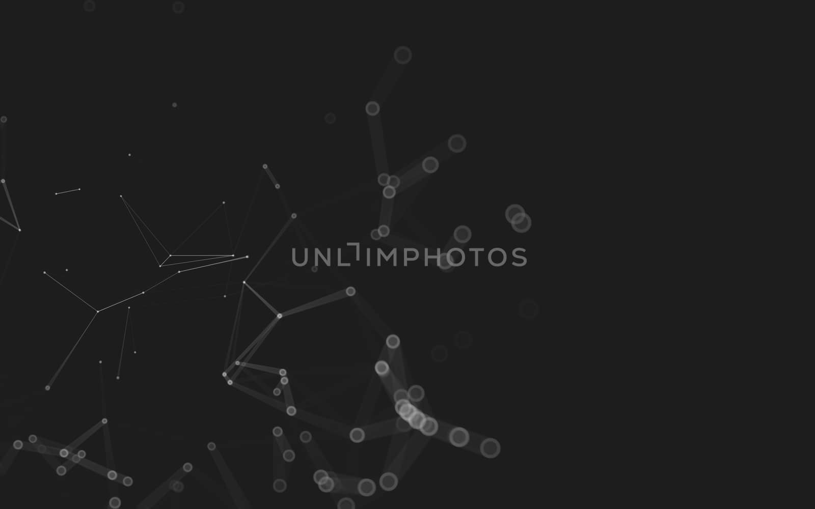 Abstract polygonal space low poly dark background with connecting dots and lines. Connection structure. 3d rendering