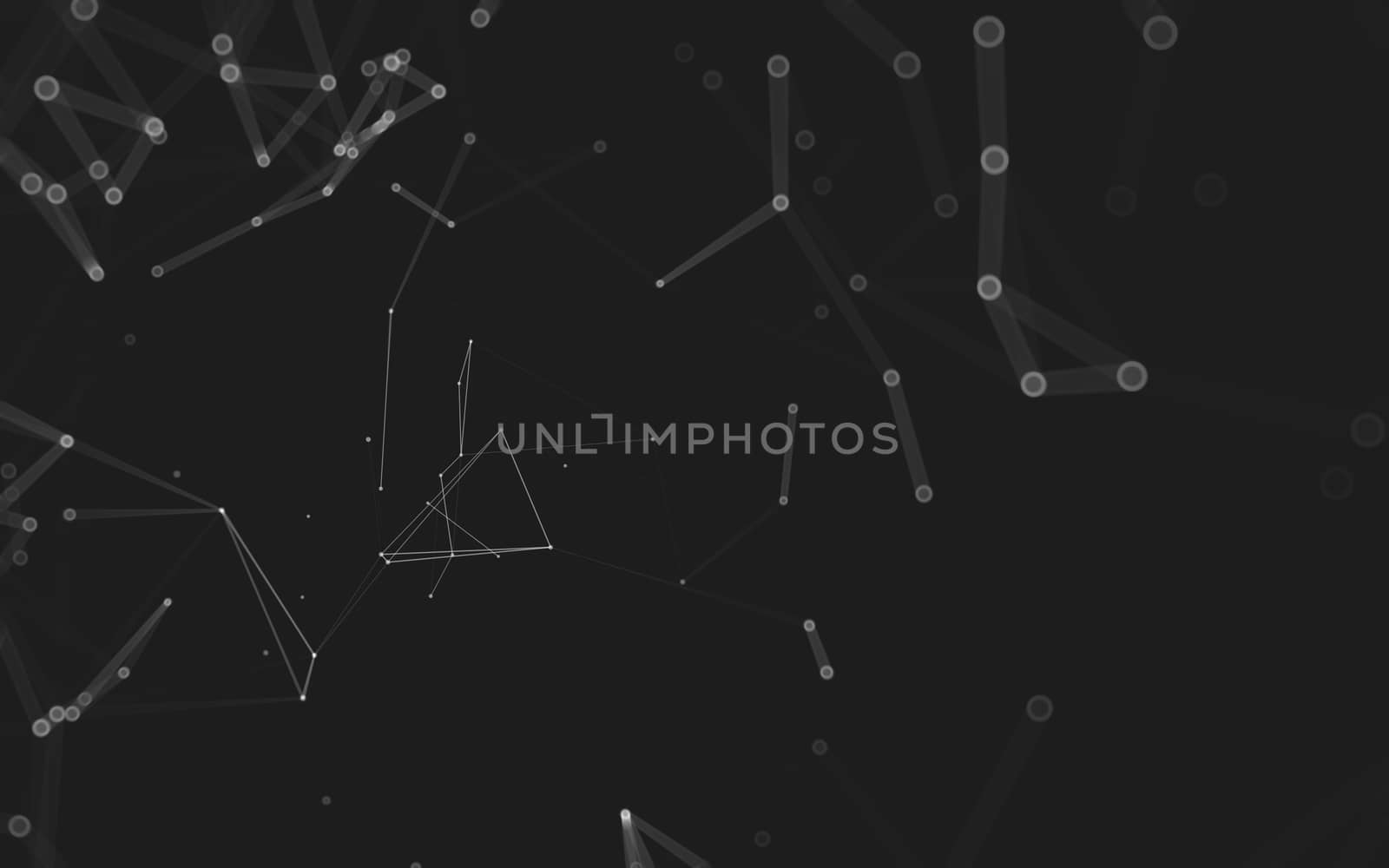 Abstract polygonal space low poly dark background with connecting dots and lines. Connection structure. 3d rendering