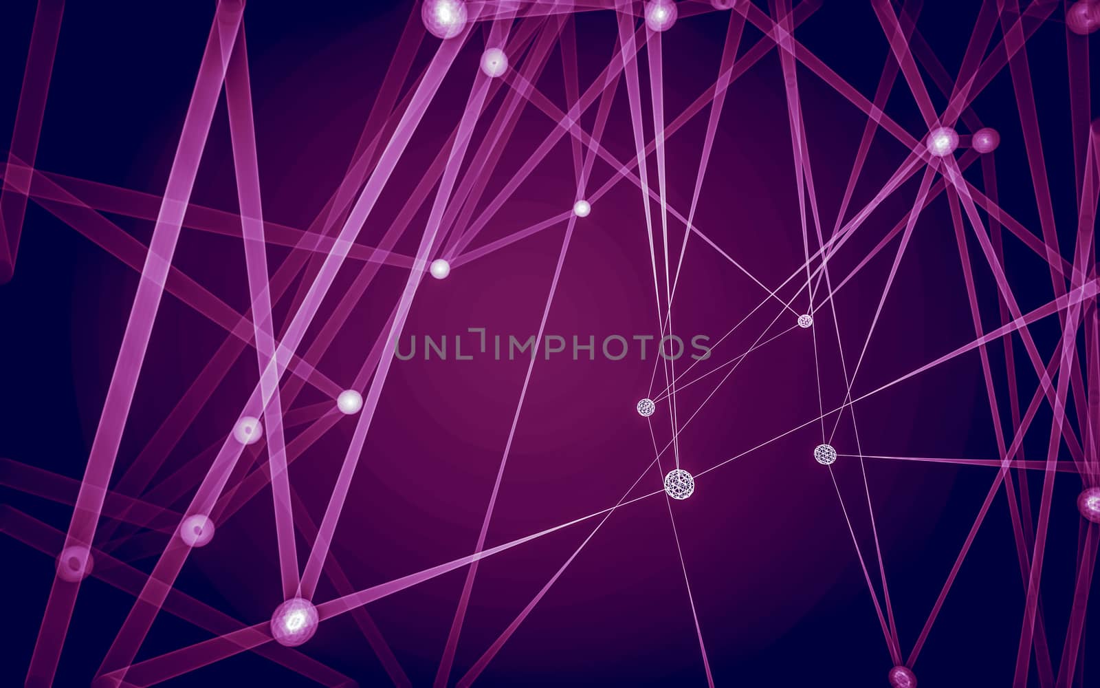 Abstract polygonal space low poly dark background with connecting dots and lines. Connection structure. 3d rendering