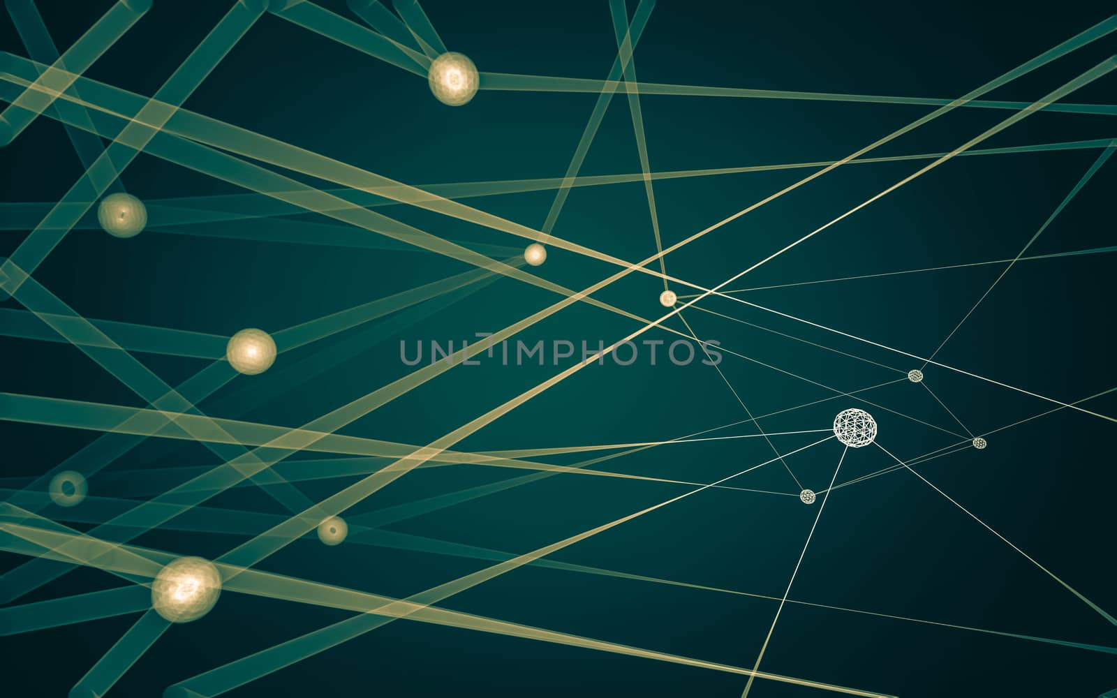 Abstract polygonal space low poly dark background with connecting dots and lines. Connection structure. 3d rendering