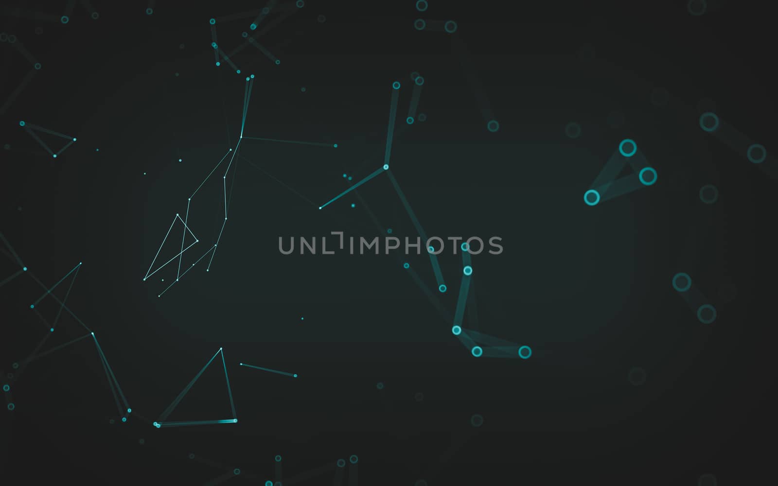 Abstract polygonal space low poly dark background with connecting dots and lines. Connection structure. 3d rendering