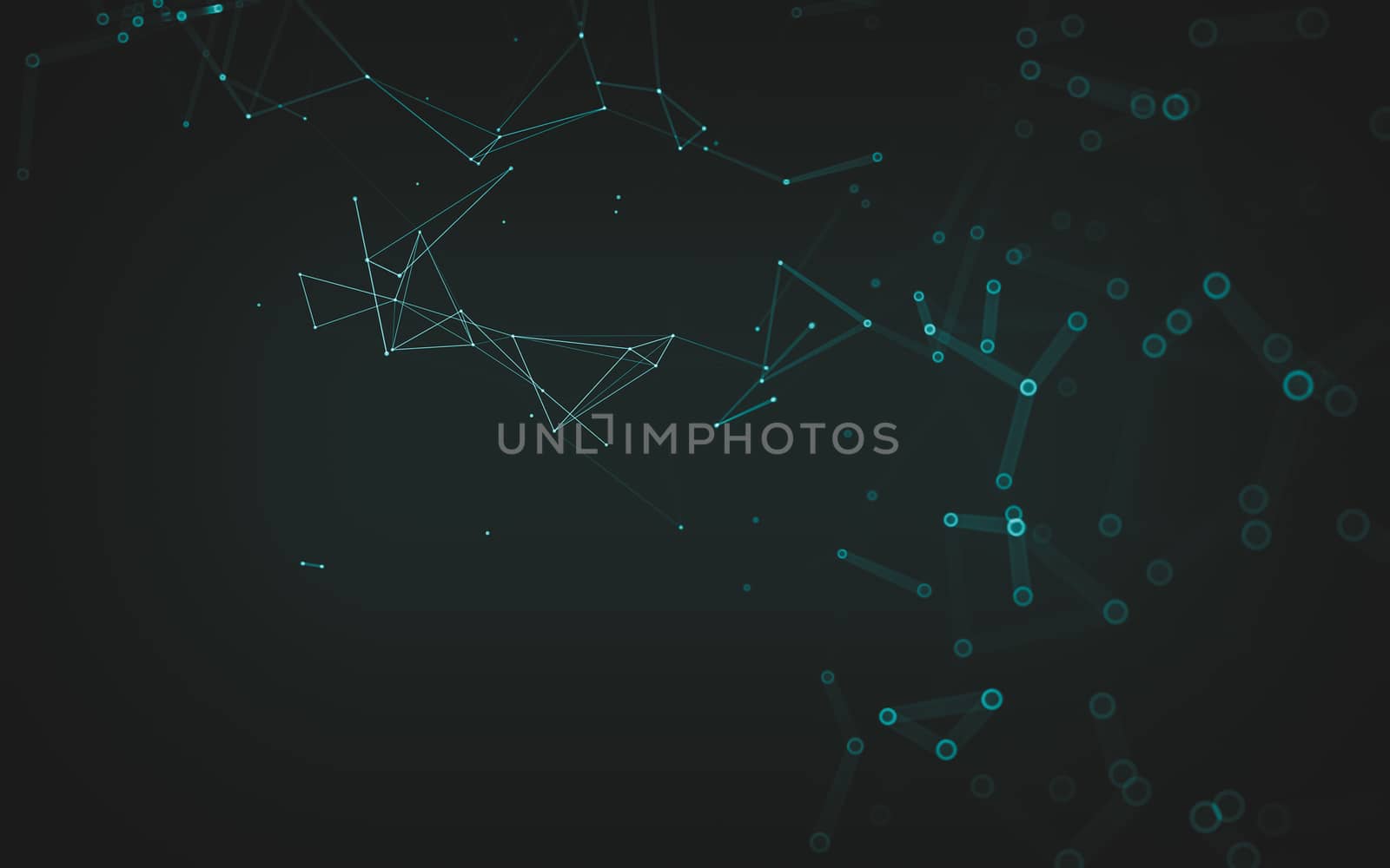 Abstract polygonal space low poly dark background, 3d rendering by teerawit