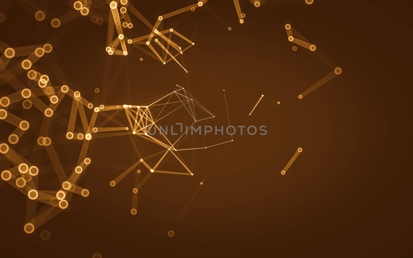 Abstract polygonal space low poly dark background with connecting dots and lines. Connection structure. 3d rendering