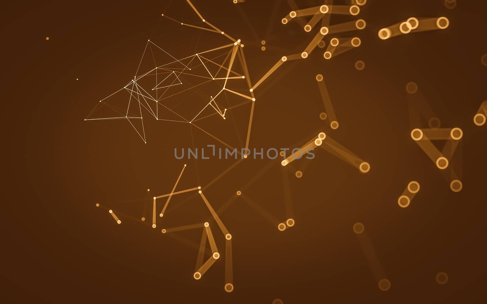 Abstract polygonal space low poly dark background with connecting dots and lines. Connection structure. 3d rendering