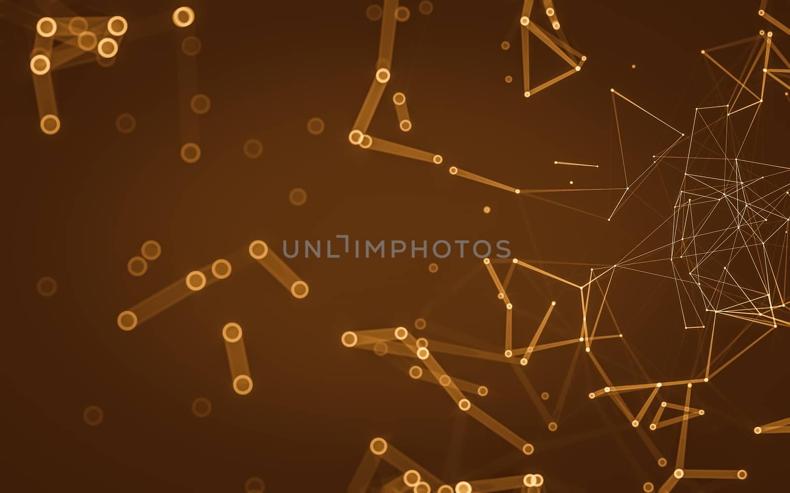 Abstract polygonal space low poly dark background, 3d rendering by teerawit