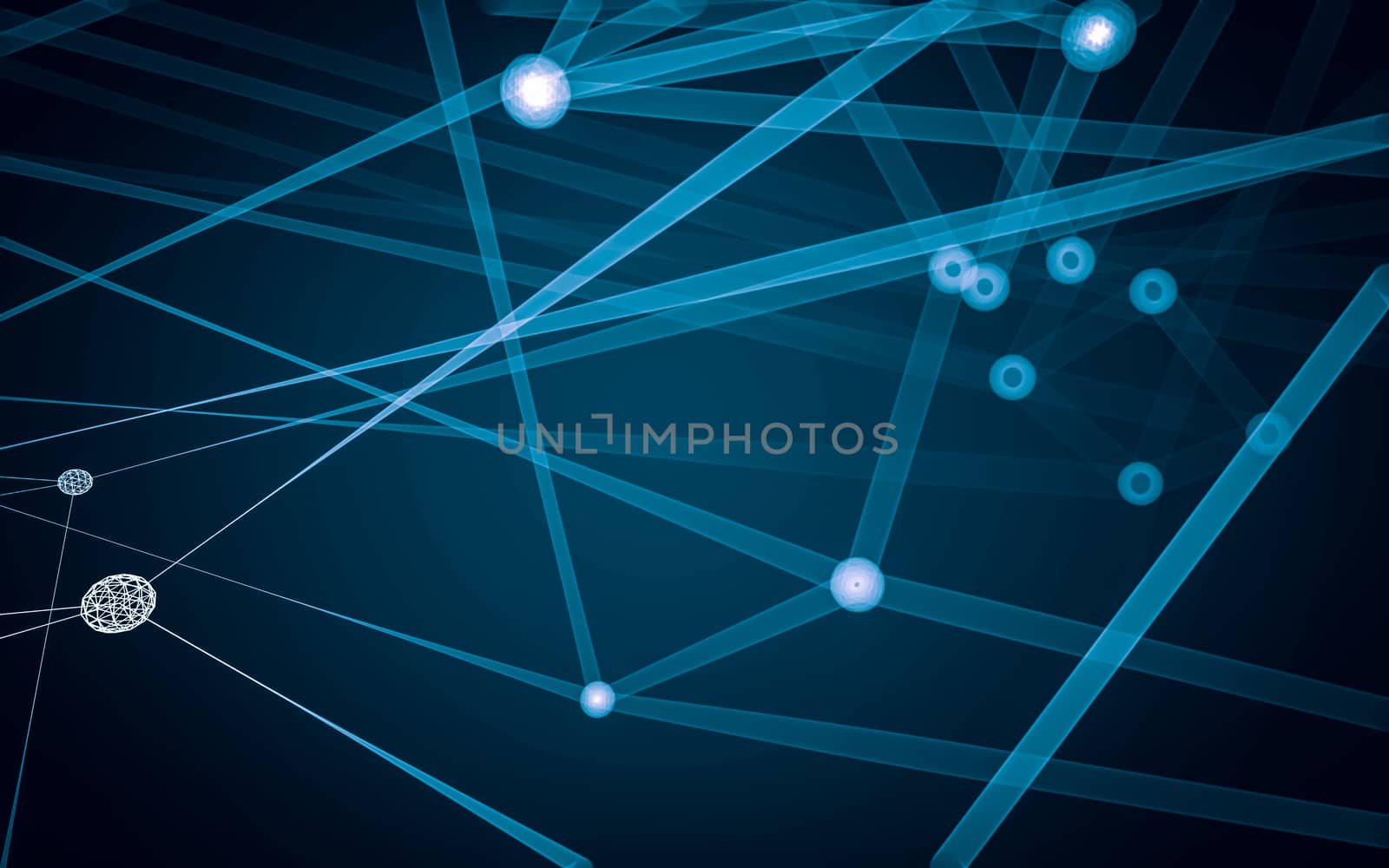 Abstract polygonal space low poly dark background with connecting dots and lines. Connection structure. 3d rendering