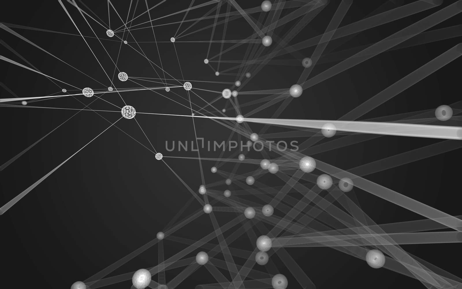 Abstract polygonal space low poly dark background, 3d rendering by teerawit